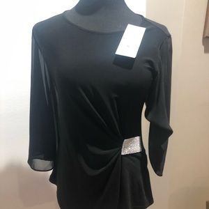 NWT Joseph Ribkoff black top rhinestones size 8